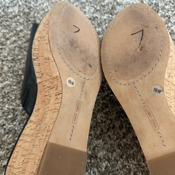 Vince Camuto Leather Wedge Sandals - Picture 4 of 6